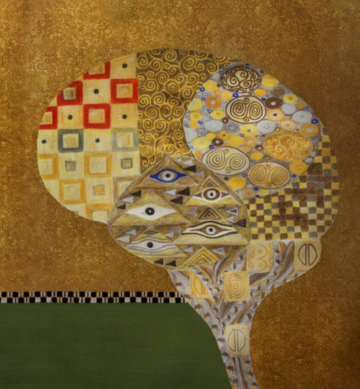 Metáfora del mosaicismo del cerebro basada en el ‘Retrato de Adele Bloch-Bauer’, de Gustav Klimt.rn rn Metáfora del mosaicismo del cerebro basada en el ‘Retrato de Adele Bloch-Bauer’, de Gustav Klimt.rn rn