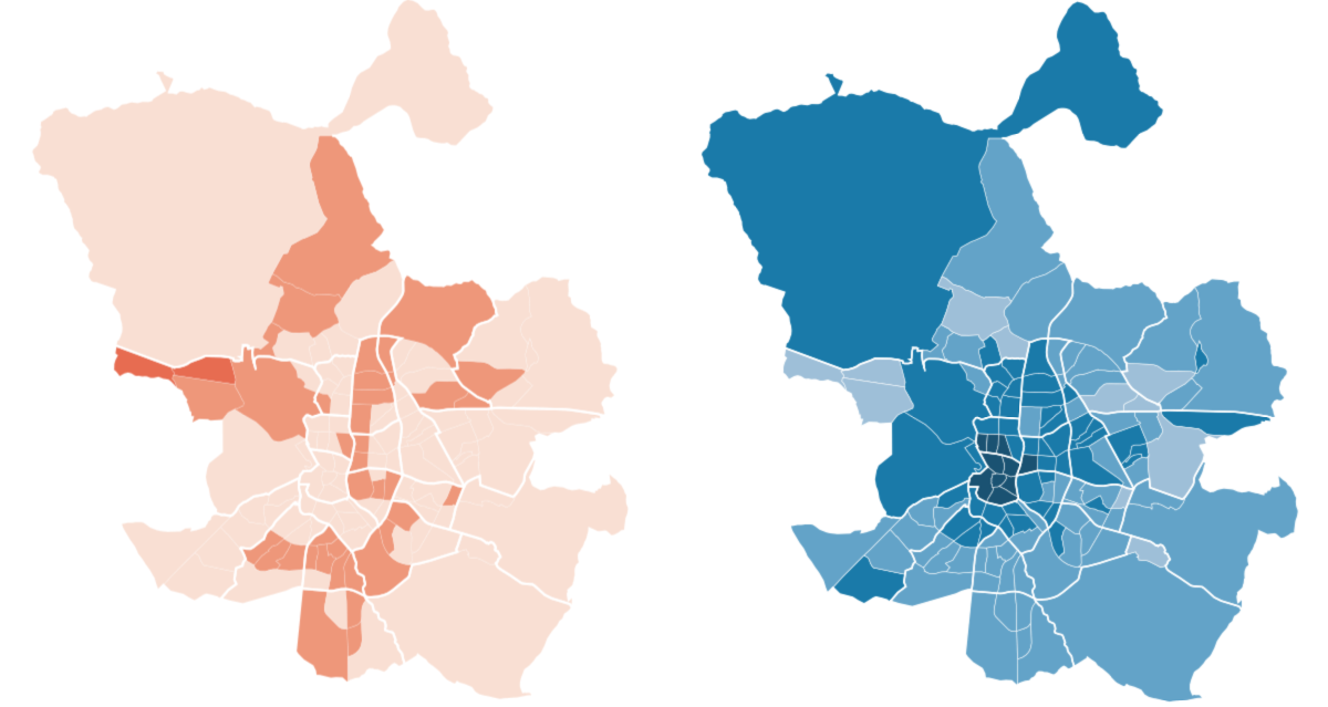 Dime en qué barrio vives y te diré con cuánta gente