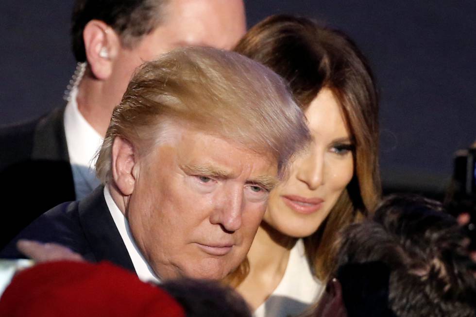 Donald Trump y su esposa Melania, tras ser elegido presidente.  