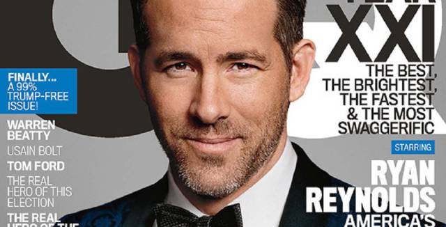 Ryan Reynolds, en la portada de la revista GQ. Ryan Reynolds, en la portada de la revista GQ.