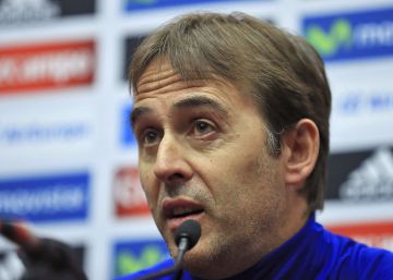 Spain's manager Julen Lopetegui speaks during a press conference ahead their friendly soccer match against England at Wembley Stadium, London, Monday, Nov. 14, 2016. (Adam DavyPA via AP)