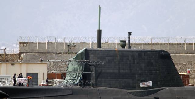 A file photo of a British submarine in the Straits of Gibraltar.