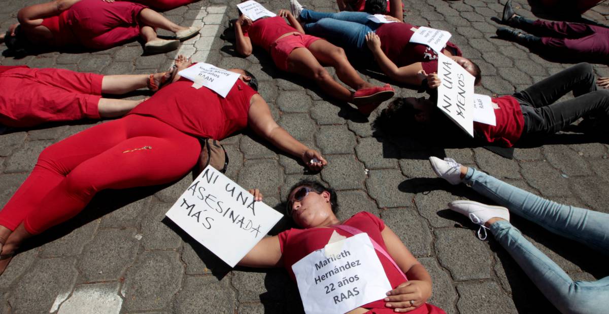 Protesta en Managua el pasado día 17 contra los asesinatos de mujeres en Nicaragua.