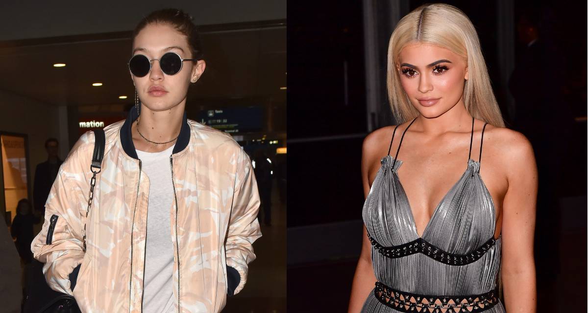 Gigi Hadid con una 'bomber' y, a la derecha, Kylie Jenner. Gigi Hadid con una 'bomber' y, a la derecha, Kylie Jenner.