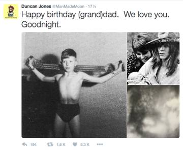 Su hijo Duncan le felicitaba el cumpleaños con tres imágenes y esta dedicatoria: