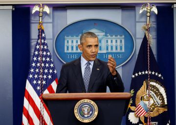 Obama durante su última rueda de prensa en la Casa Blanca.