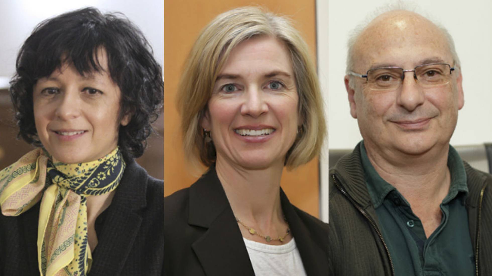 De izquierda a la derecha, Emanuelle Charpentier, Jennifer Doudna y Francisco Mojica. De izquierda a la derecha, Emanuelle Charpentier, Jennifer Doudna y Francisco Mojica.