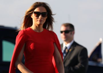 Melania Trump, en el aeropuerto internacional de West Palm Beach.  