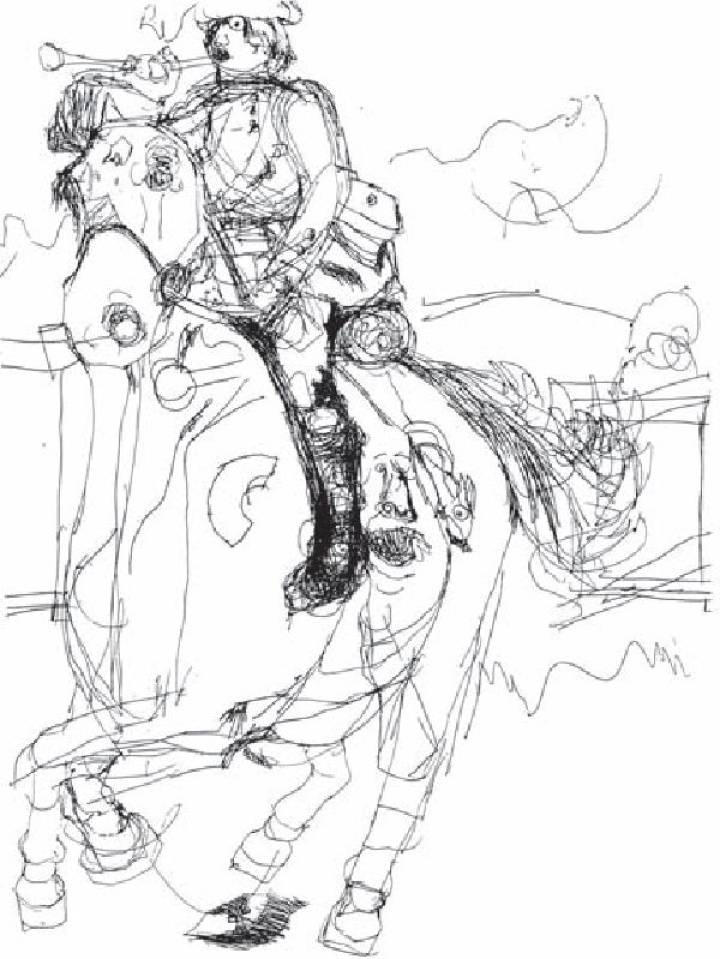 Dibujo de la niña autista Nadia Chomyn, a los cinco años. Dibujo de la niña autista Nadia Chomyn, a los cinco años.