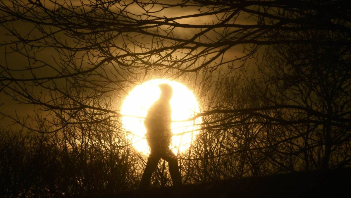 Puesta de sol en Primrose Hill, Londres.