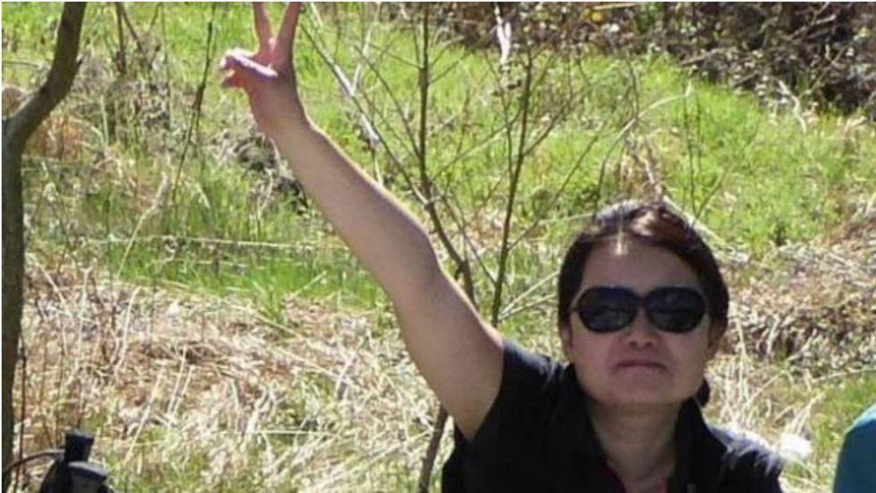 A photo of Denise Pikka Thiem while on the Camino de Santiago pilgrim trail.