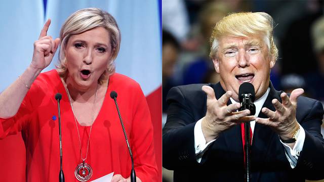 Marine Le Pen y Donald Trump.
