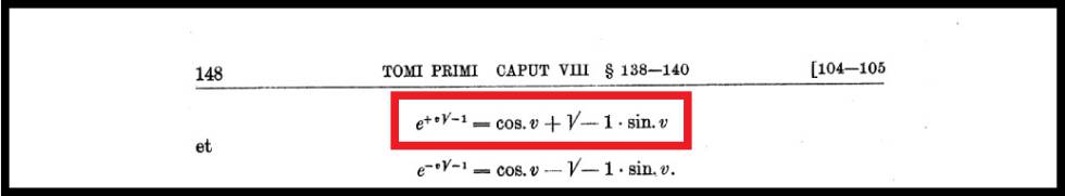 Fórmula de Euler que aparece en la obra de Leonhard Euler