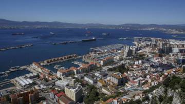 A view of the port of Gibraltar.