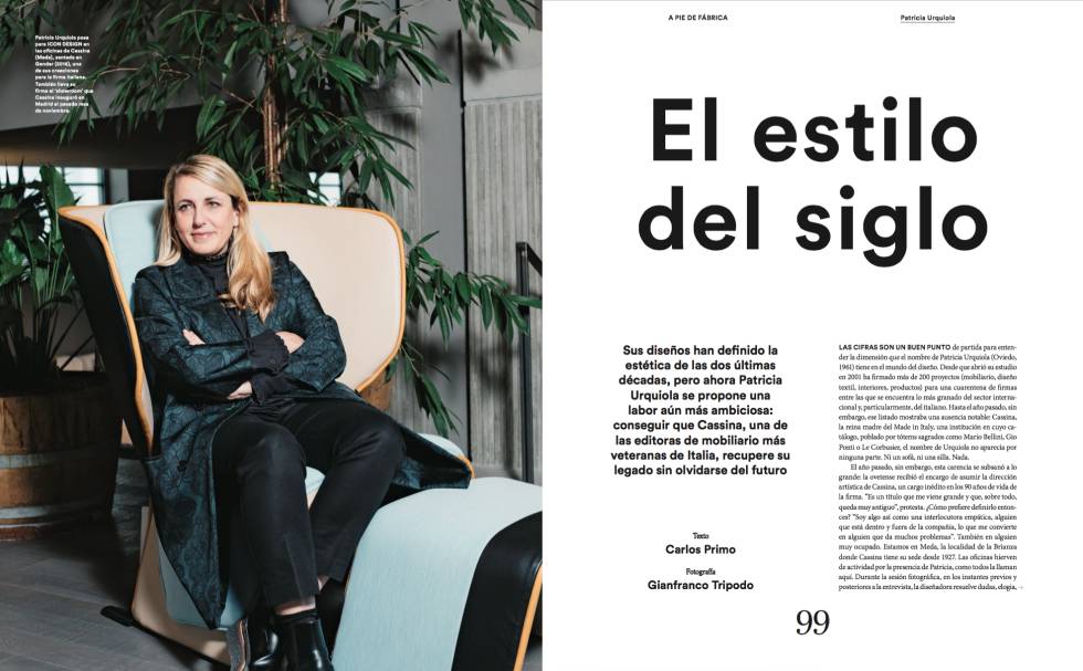 Patricia Urquiola, directora creativa de Cassina, en la fábrica de la histórica firma italiana.