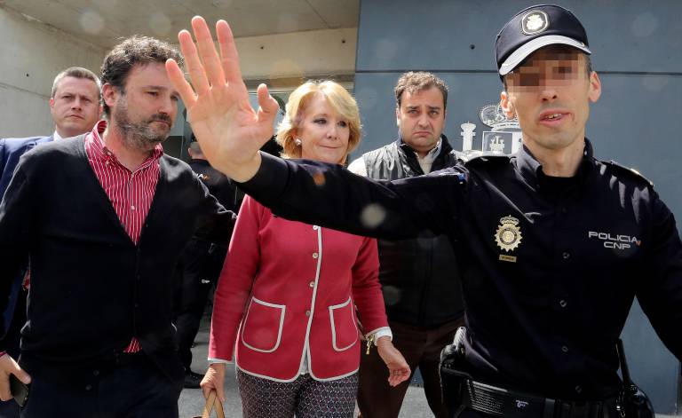 Esperanza Aguirre, tras su declaración en la Audiencia Nacional.
