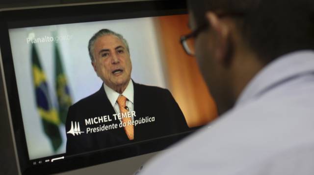 Michel Temer, en televisión.