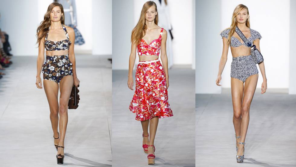 Tres de las propuestas de Michael Kors de su colección de primeveraverano 2017.