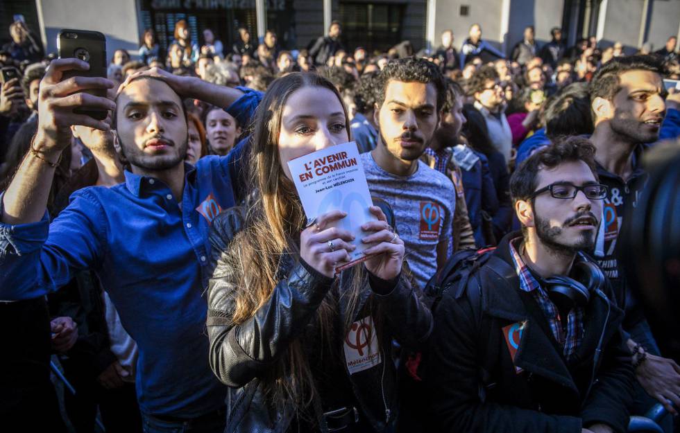 Partidarios de Mélenchon.