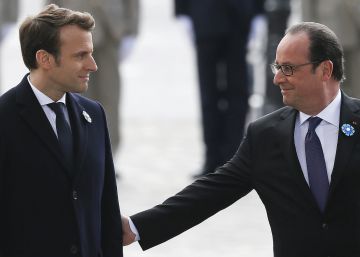 Macron asiste a su primer acto oficial como presidente electo de Francia
