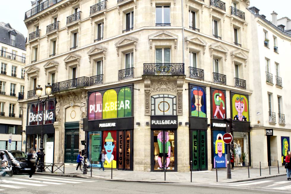 Fachada de la nueva tienda de Pull&Bear en París.