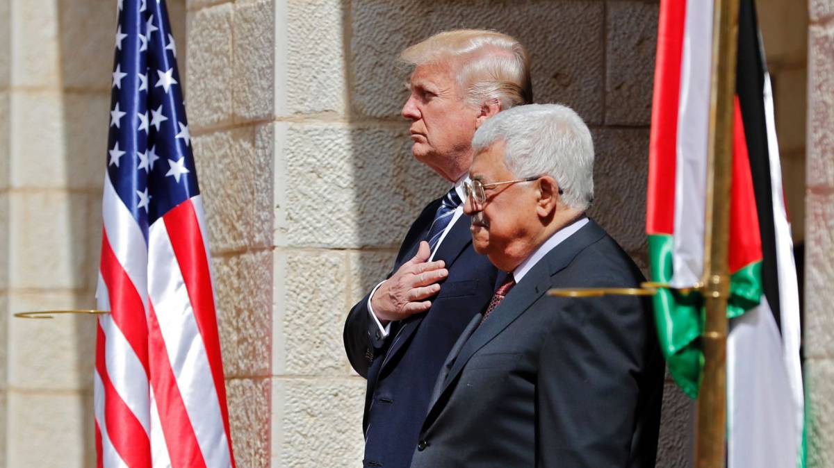 Trump y Abbas, hoy en Belén.