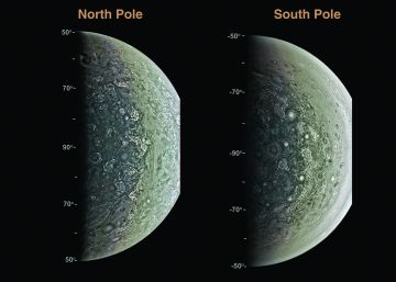 Juno muestra los polos de Júpiter por primera vez Juno muestra los polos de Júpiter por primera vez