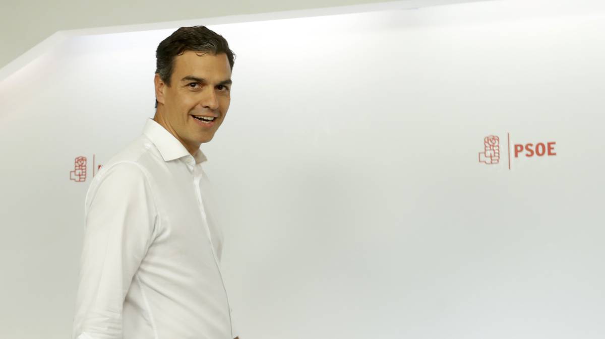 Pedro Sánchez tras ser reelegido secretario general del PSOE.
