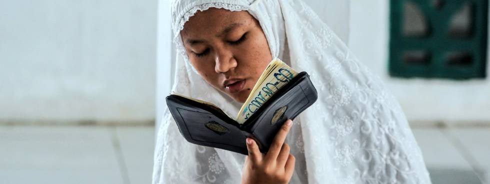 Estudiante indonesia en Medan.