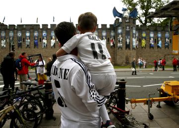 La llegada del Real Madrid a Cardiff