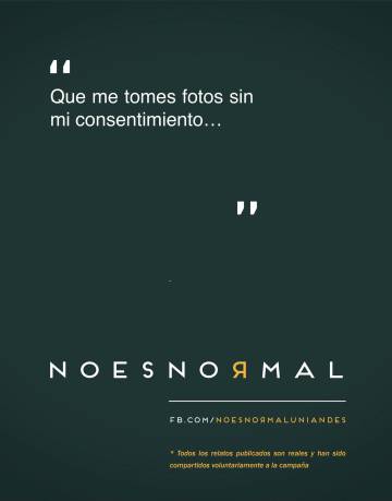 Una de las cartelas que el colectivo No es normal cuelga en su página de Facebook.