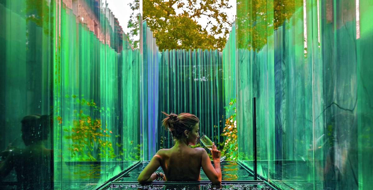 Inside Les Cols Pavellons in Olot (Girona).