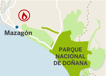 Incendio en las cercanías del parque de Doñana Incendio en las cercanías del parque de Doñana