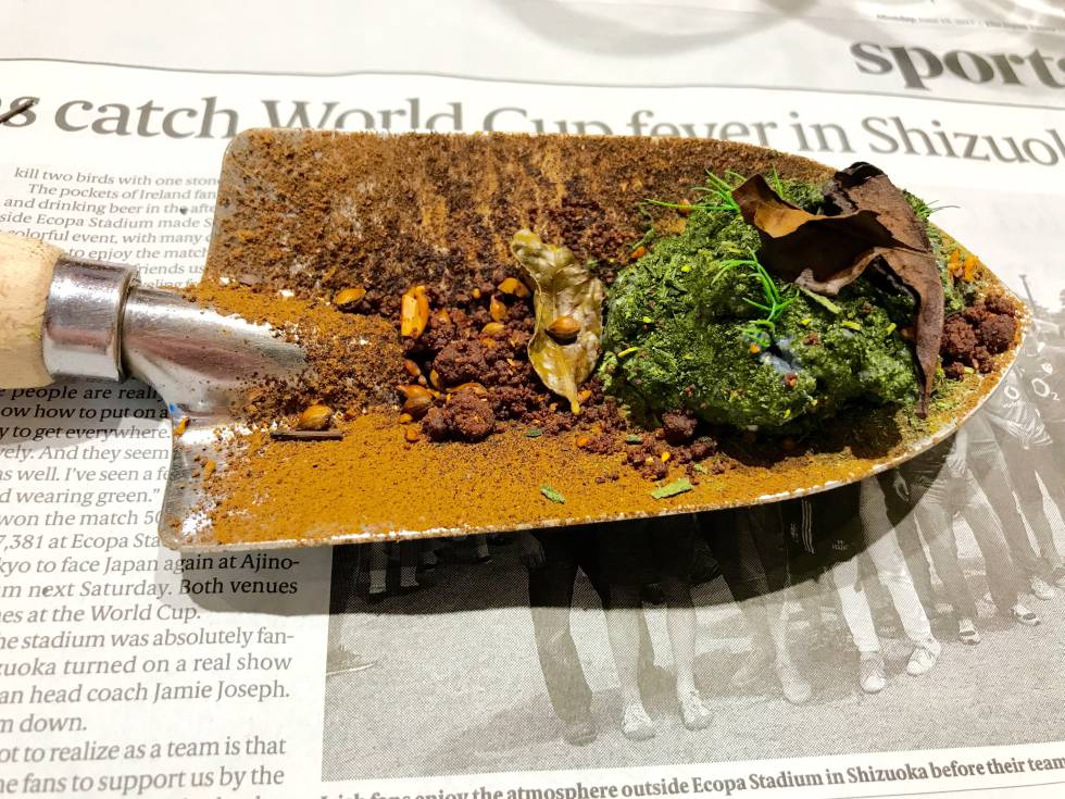 MUSGO DEL JARDIN, ESPUMA DE QUESO CON TIERRAS CAPEL