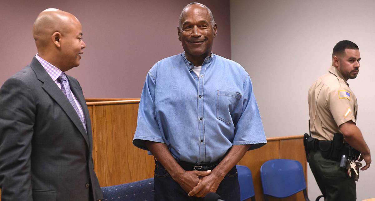 O.J. Simpson, junto a su abogado durante la audiencia de este jueves.