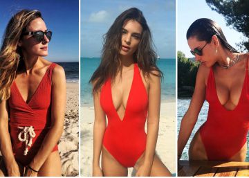 El bañador rojo, la última prenda de moda entre famosas El bañador rojo, la última prenda de moda entre famosas
