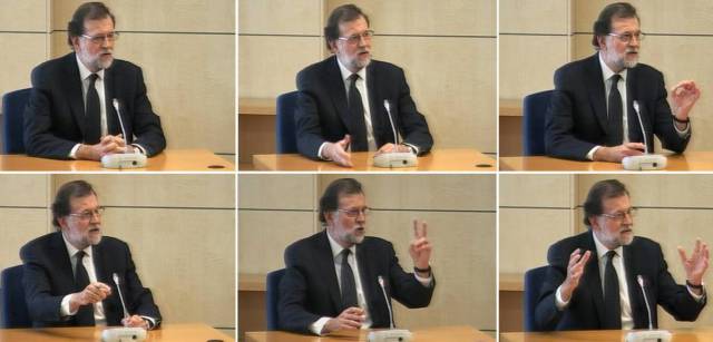 Imágenes de Rajoy durante su declaración como testigo en la Audiencia.
