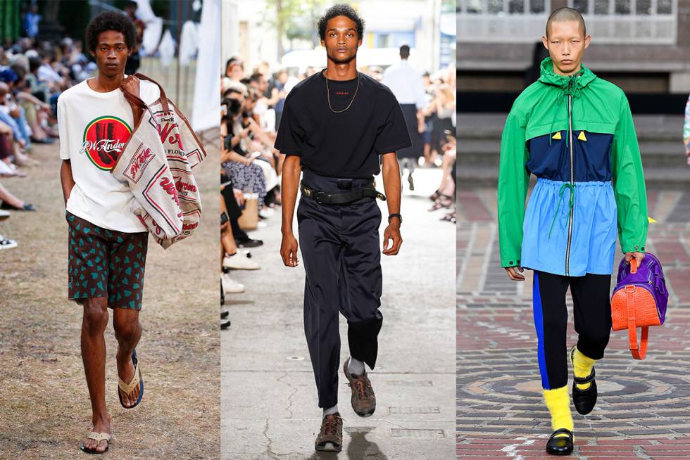 De izquierda a derecha, las colección de PrimaveraVeranos 2018 de J.W. Anderson, YPoject y Kenzo