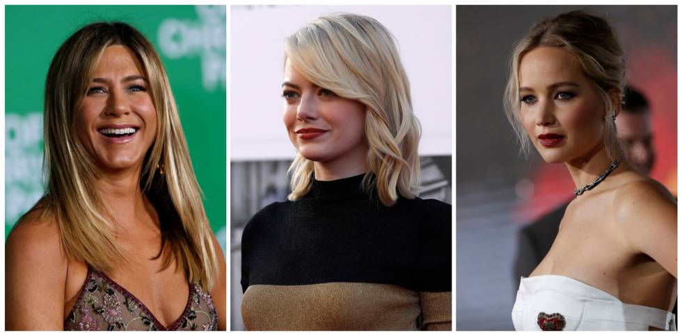 Jennifer Aniston, Emma Stone y Jennifer Lawrence.
