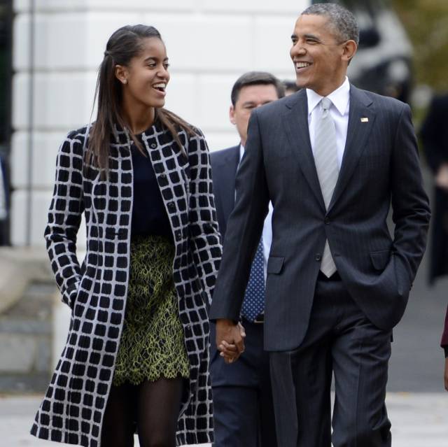 Barack Obama, con su hija Malia.