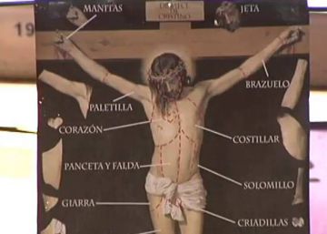 'Carnicerías vaticanas', el polémico Cristo retirado por la Ertzaintza en Bilbao 'Carnicerías vaticanas', el polémico Cristo retirado por la Ertzaintza en Bilbao