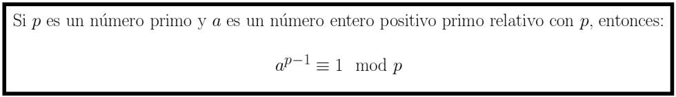 Pequeño teorema de Fermat.