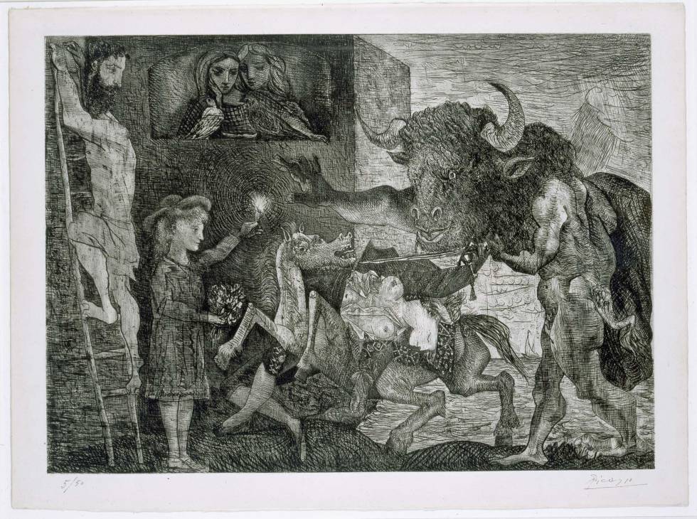 Pablo Picasso. Minotauromaquia, 1935. Arte Gráfico. Colección Museo Nacional Centro de Arte Reina Sofía, Madrid.