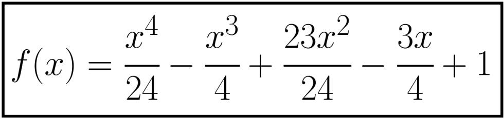 Polinomio que calcula el número de regiones para x puntos.