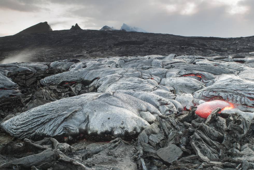Campo de lava del volcán Kilauea, uno de los más activos del mundo.