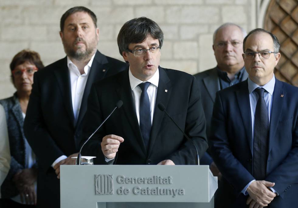Catalan premier Carles Puigdemont accused the government of creating a de facto state of exception in Catalonia.