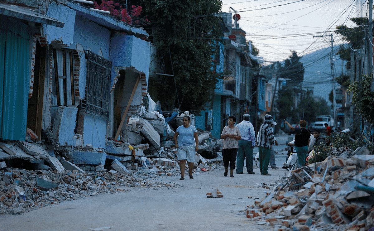 Escenas tras el terremoto en México.