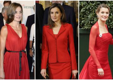 El rojo, talismán perpetuo de la reina Letizia El rojo, talismán perpetuo de la reina Letizia