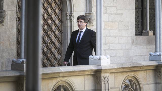 Puigdemont, este jueves en el Palau de la Generalitat.