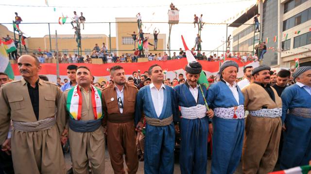 Fiesta a favor de la independencia en Duhok, Irak.
